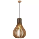 Függesztett lámpa tömör barnásfekete fa E27, 60W, 380x550 mm - WRE092