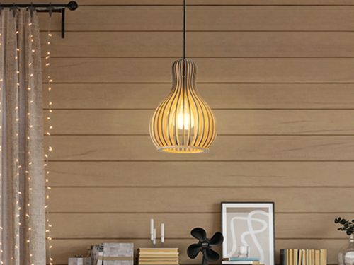 Tömör fa függőlámpa E27 foglalat, max. 60W, 200x320 mm - WRE111