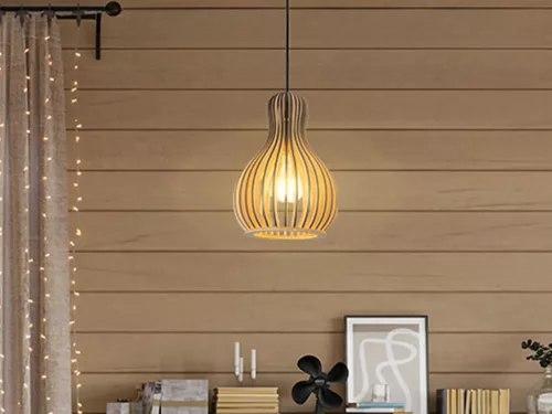 Tömör fa függőlámpa E27 foglalat, max. 60W, 200x320 mm - WRE111