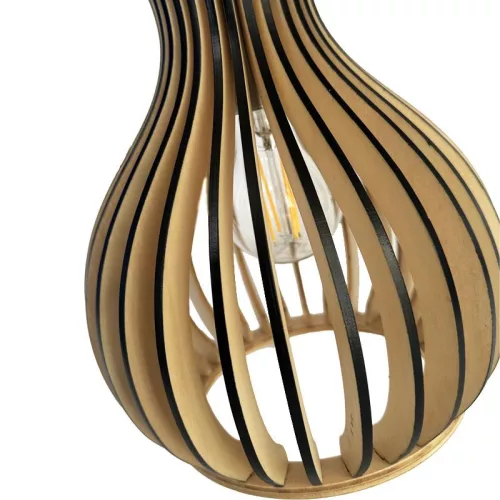 Tömör fa függőlámpa E27 foglalat, max. 60W, 200x320 mm - WRE111