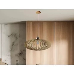   Tömör fa függőlámpa E27 foglalat, max. 60W, Ø450x190 mm - WRE121