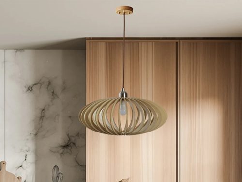 Tömör fa függőlámpa E27 foglalat, max. 60W, Ø450x190 mm - WRE121