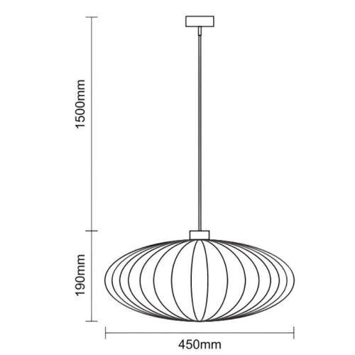 Tömör fa függőlámpa E27 foglalat, max. 60W, Ø450x190 mm - WRE121