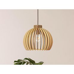   Függesztett lámpa tömör barnásfekete fa E27, 60W, Ø330x275 mm - WRE141