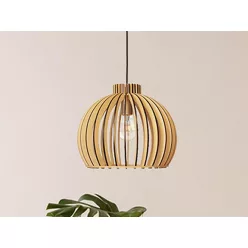   Függesztett lámpa tömör barnásfekete fa E27, 60W, Ø330x275 mm - WRE141