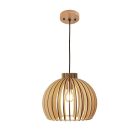 Függesztett lámpa tömör barnásfekete fa E27, 60W, Ø330x275 mm - WRE141