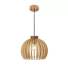 Függesztett lámpa tömör barnásfekete fa E27, 60W, Ø330x275 mm - WRE141