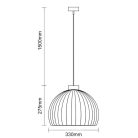 Függesztett lámpa tömör barnásfekete fa E27, 60W, Ø330x275 mm - WRE141
