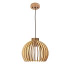 Függesztett lámpa tömör barnásfekete fa E27, 60W, Ø330x275 mm - WRE141
