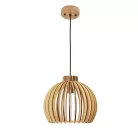 Függesztett lámpa tömör barnásfekete fa E27, 60W, Ø330x275 mm - WRE141