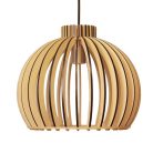Függesztett lámpa tömör barnásfekete fa E27, 60W, Ø330x275 mm - WRE141
