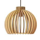 Függesztett lámpa tömör barnásfekete fa E27, 60W, Ø330x275 mm - WRE141