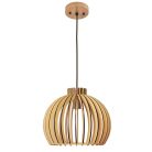 Függesztett lámpa tömör barnásfekete fa E27, 60W, Ø450x345 mm - WRE142