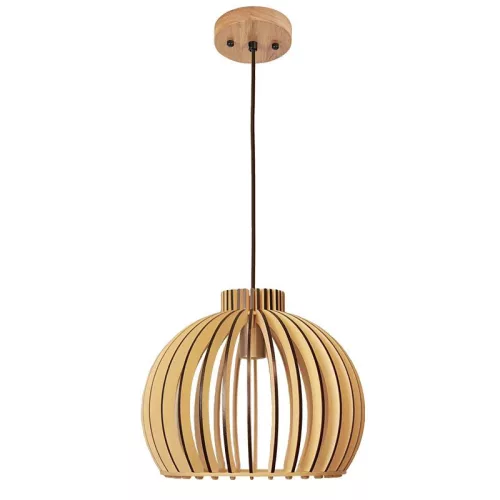 Függesztett lámpa tömör barnásfekete fa E27, 60W, Ø450x345 mm - WRE142