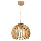 Függesztett lámpa tömör barnásfekete fa E27, 60W, Ø450x345 mm - WRE142