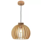 Függesztett lámpa tömör barnásfekete fa E27, 60W, Ø450x345 mm - WRE142