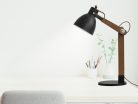 Asztali lámpa tömör diófa fekete E27, 60W, 380x200x560 mm - WRE151