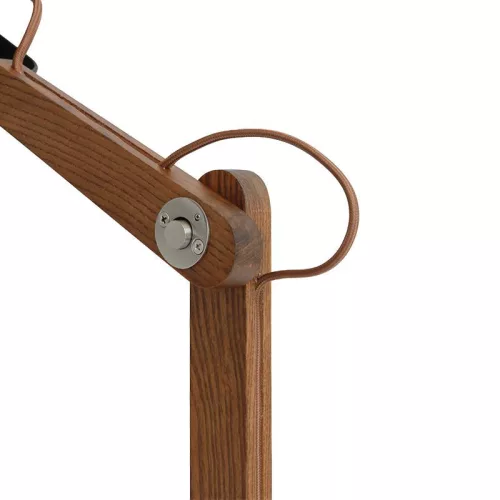 Asztali lámpa tömör diófa fekete E27, 60W, 380x200x560 mm - WRE151