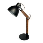 Asztali lámpa tömör diófa fekete E27, 60W, 380x200x560 mm - WRE151