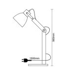 Asztali lámpa tömör diófa fekete E27, 60W, 380x200x560 mm - WRE151