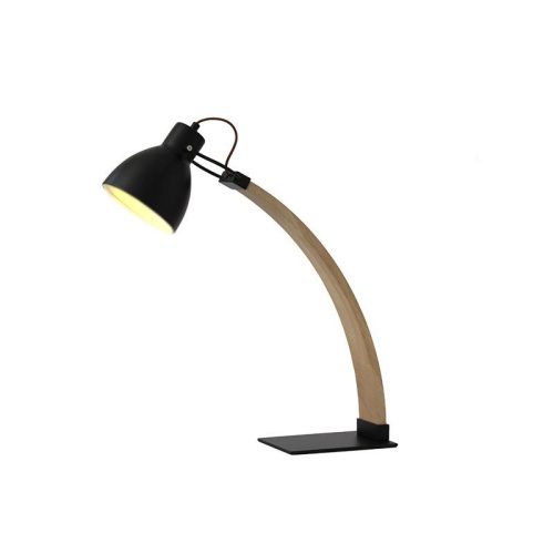 Asztali lámpa tömör kőrisfa fekete E27, 60W, 160x200x560 mm - WRE161