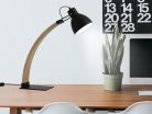 Asztali lámpa tömör kőrisfa fekete E27, 60W, 160x200x560 mm - WRE161