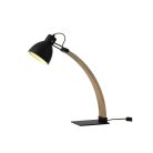 Asztali lámpa tömör kőrisfa fekete E27, 60W, 160x200x560 mm - WRE161