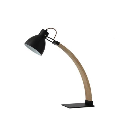 Asztali lámpa tömör kőrisfa fekete E27, 60W, 160x200x560 mm - WRE161