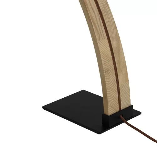 Asztali lámpa tömör kőrisfa fekete E27, 60W, 160x200x560 mm - WRE161