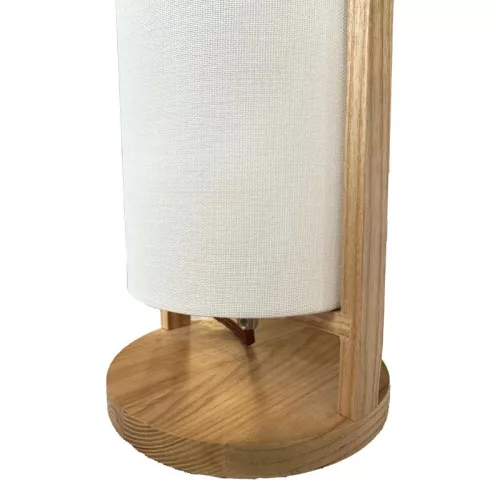 Tömörfa asztali lámpa E27 foglalattal max. 60W fehér-kőris Ø160x310 - WRE171