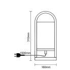 Tömörfa asztali lámpa E27 foglalattal max. 60W fehér-kőris Ø160x310 - WRE171