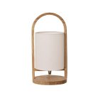 Tömörfa asztali lámpa E27 foglalattal max. 60W fehér-kőris Ø160x310 - WRE171