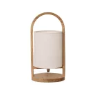 Tömörfa asztali lámpa E27 foglalattal max. 60W fehér-kőris Ø160x310 - WRE171