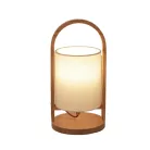 Tömörfa asztali lámpa E27 foglalattal max. 60W fehér-kőris Ø160x310 - WRE171