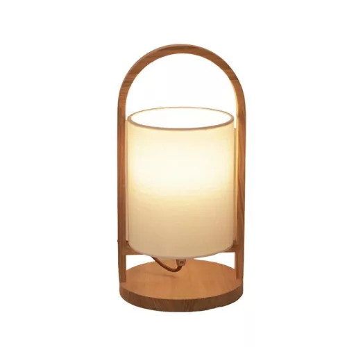 Tömörfa asztali lámpa E27 foglalattal max. 60W fehér-kőris Ø160x310 - WRE171