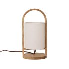 Tömörfa asztali lámpa E27 foglalattal max. 60W fehér-kőris Ø160x310 - WRE171