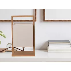   Tömörfa asztali lámpa E27 foglalattal max. 60W fehér-kőris 180x120x310 - WRE181