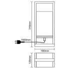 Tömörfa asztali lámpa E27 foglalattal max. 60W fehér-kőris 180x120x310 - WRE181