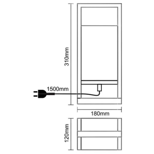 Tömörfa asztali lámpa E27 foglalattal max. 60W fehér-kőris 180x120x310 - WRE181
