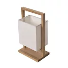 Tömörfa asztali lámpa E27 foglalattal max. 60W fehér-kőris 180x120x310 - WRE181