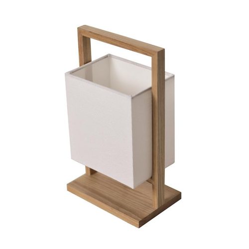 Tömörfa asztali lámpa E27 foglalattal max. 60W fehér-kőris 180x120x310 - WRE181