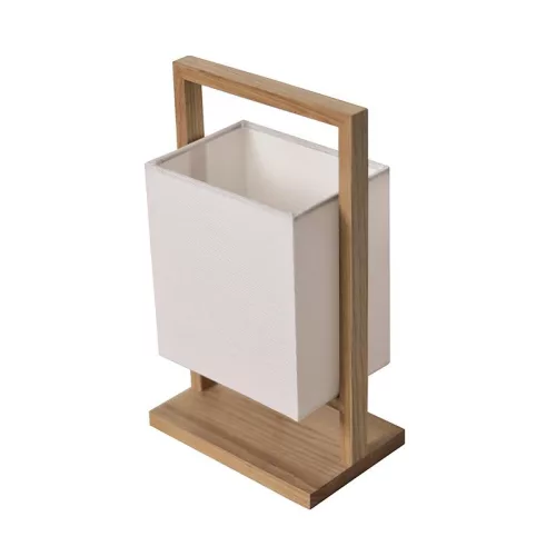 Tömörfa asztali lámpa E27 foglalattal max. 60W fehér-kőris 180x120x310 - WRE181