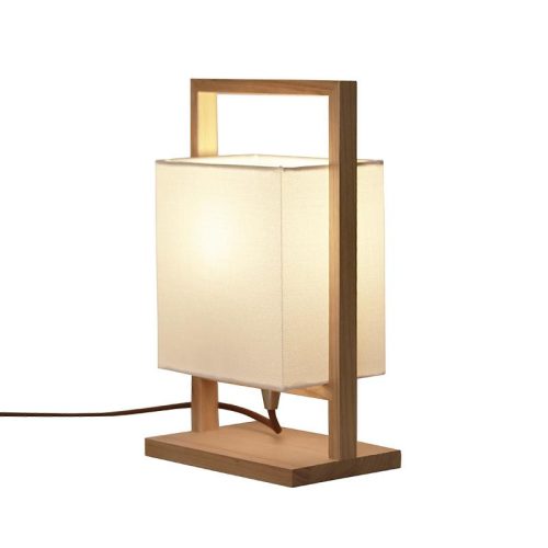 Tömörfa asztali lámpa E27 foglalattal max. 60W fehér-kőris 180x120x310 - WRE181