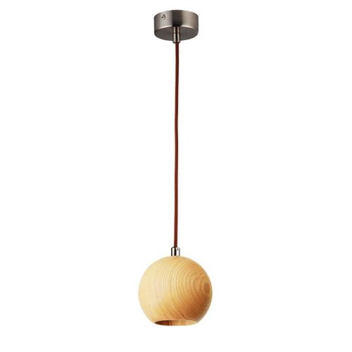 Tömör kőrisfa gömb függőlámpa GU10 foglalattal, Ø110 mm, max 10W - WRG011