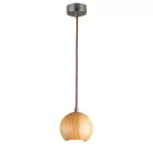 Tömör kőrisfa gömb függőlámpa GU10 foglalattal, Ø110 mm, max 10W - WRG011