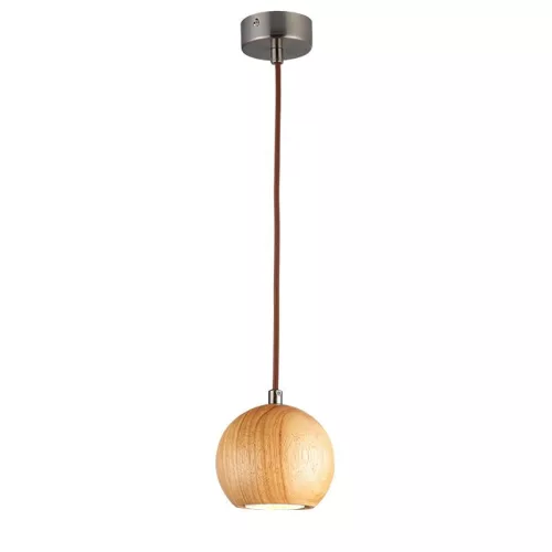 Tömör kőrisfa gömb függőlámpa GU10 foglalattal, Ø110 mm, max 10W - WRG011