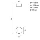 Tömör kőrisfa gömb függőlámpa GU10 foglalattal, Ø110 mm, max 10W - WRG011