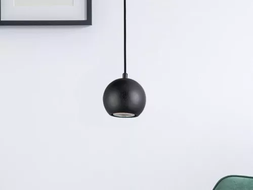 Tömör kőrisfa gömb függőlámpa GU10 foglalattal, Ø110 mm, max 10W - WRG021