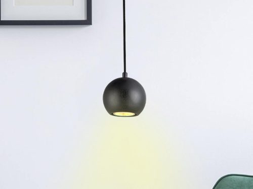 Tömör kőrisfa gömb függőlámpa GU10 foglalattal, Ø110 mm, max 10W - WRG021