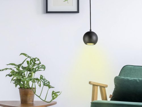 Tömör kőrisfa gömb függőlámpa GU10 foglalattal, Ø110 mm, max 10W - WRG021